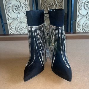 Black chained boots